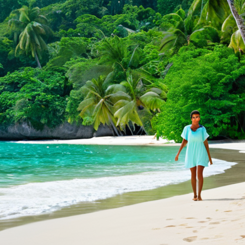 토방고 섬의 비밀 해변 - Hidden Beach Paradise**

"A secluded, pristine beach surrounded by lush jungle, Playa Escondida, Tob...