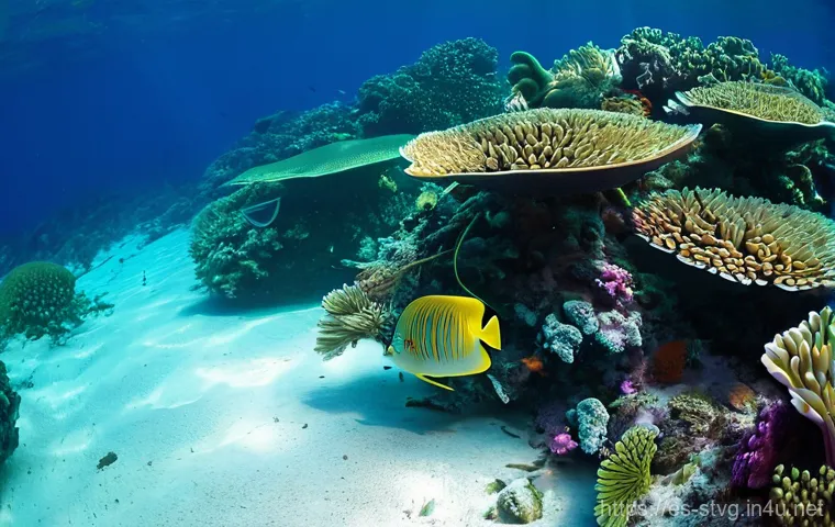 세인트빈센트 그레나딘의 해변과 스노클링 포인트 - **Underwater Exploration in Tobago Cays:**
    "A crystal-clear underwater scene in the Tobago Cays,...